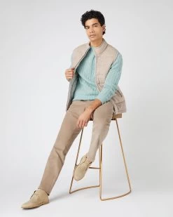 Men's Mall Cashmere Gilet Oatmeal Brown -Cozy Fashion Shop SS24 NPG000219B OPG 3