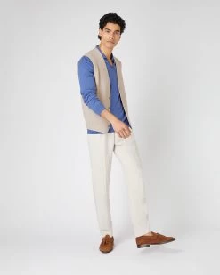 Men's Chelsea Cashmere Waistcoat Oatmeal Brown -Cozy Fashion Shop SS24 NPG000221 OAT 3