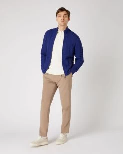 Men's Richmond Cable Cashmere Cardigan Sapphire Blue -Cozy Fashion Shop SS24 NPG000223 S63 3