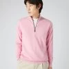 Men's Carnaby Half Zip Cashmere Jumper Flamingo Pink 2 Men's Carnaby Half Zip Cashmere Jumper Flamingo Pink -Cozy Fashion Shop SS24 NPG000225C FPP 1
