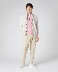 Men's Carnaby Half Zip Cashmere Jumper Flamingo Pink -Cozy Fashion Shop SS24 NPG000225C FPP 3