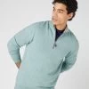 Men's Carnaby Half Zip Cashmere Jumper Oasis Green 1 Men's Carnaby Half Zip Cashmere Jumper Oasis Green -Cozy Fashion Shop SS24 NPG000225C OFG 1
