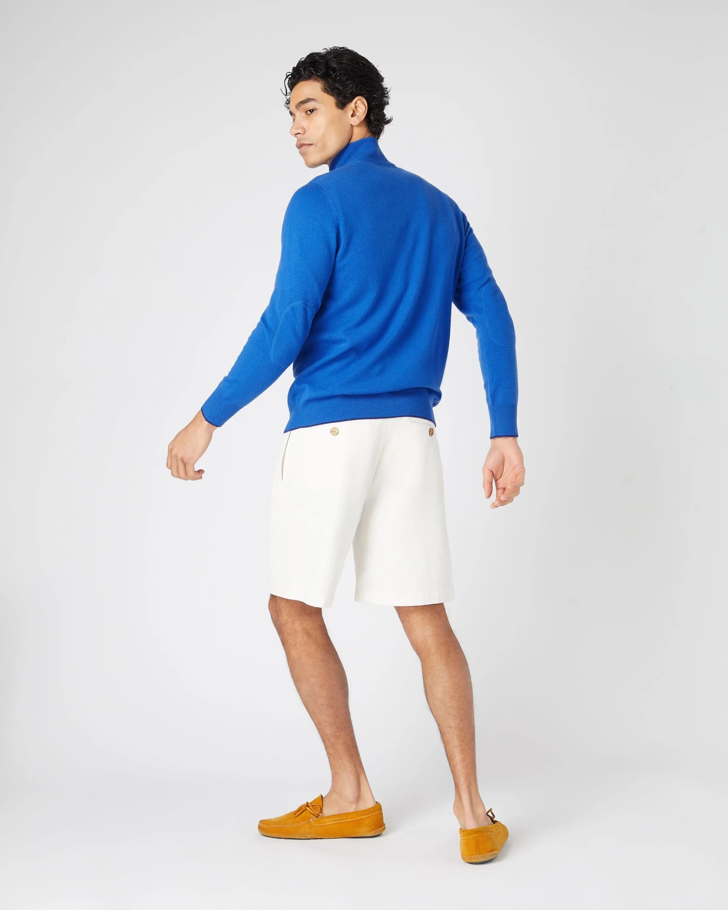 Men's Carnaby Half Zip Cashmere Jumper Sonic Blue 6 Men's Carnaby Half Zip Cashmere Jumper Sonic Blue - Image 4