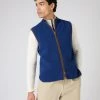 Men's Shaftsbury Suede Trim Cashmere Gilet French Blue