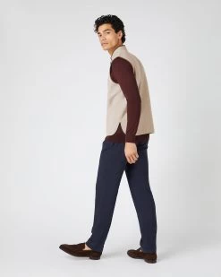 Men's Shaftsbury Suede Trim Cashmere Gilet Oatmeal Brown -Cozy Fashion Shop SS24 NPG000302B OAT 4