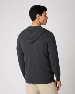 Men's Ladbroke Cashmere Hoodie Dark Charcoal Grey -Cozy Fashion Shop SS24 NPG000303B DKC 4
