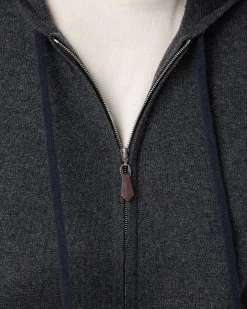 Men's Ladbroke Cashmere Hoodie Dark Charcoal Grey -Cozy Fashion Shop SS24 NPG000303B DKC 5