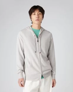 Men's Ladbroke Cashmere Hoodie Pebble Grey