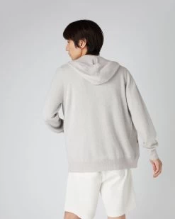 Men's Ladbroke Cashmere Hoodie Pebble Grey -Cozy Fashion Shop SS24 NPG000303B P46 4