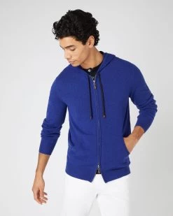 Men's Ladbroke Cashmere Hoodie Sapphire Blue