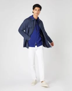 Men's Ladbroke Cashmere Hoodie Sapphire Blue -Cozy Fashion Shop SS24 NPG000303B S62 3