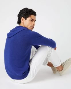 Men's Ladbroke Cashmere Hoodie Sapphire Blue -Cozy Fashion Shop SS24 NPG000303B S62 4