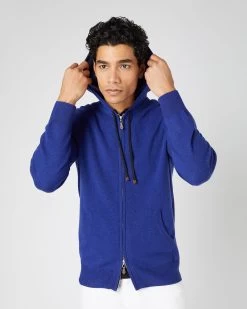 Men's Ladbroke Cashmere Hoodie Sapphire Blue -Cozy Fashion Shop SS24 NPG000303B S62 5