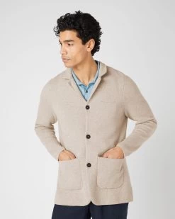 Men's Grosvenor Milano Cashmere Jacket Oatmeal Brown -Cozy Fashion Shop SS24 NPG000346 OAT 1