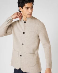 Men's Grosvenor Milano Cashmere Jacket Oatmeal Brown