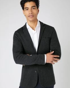 Men's Marlborough Fine Gauge Cashmere Jacket Dark Charcoal Grey -Cozy Fashion Shop SS24 NPG000460B DKC 5