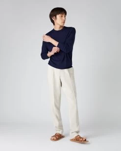 Men's Covent Fine Gauge Cashmere Round Neck Jumper Prussian Blue -Cozy Fashion Shop SS24 NPG000476 P08 3