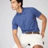 Men's Polzeath Cotton Cashmere Polo T-Shirt Denim Blue -Cozy Fashion Shop SS24 NPG000529R DMN 1