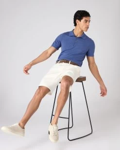 Men's Polzeath Cotton Cashmere Polo T-Shirt Denim Blue -Cozy Fashion Shop SS24 NPG000529R DMN 3