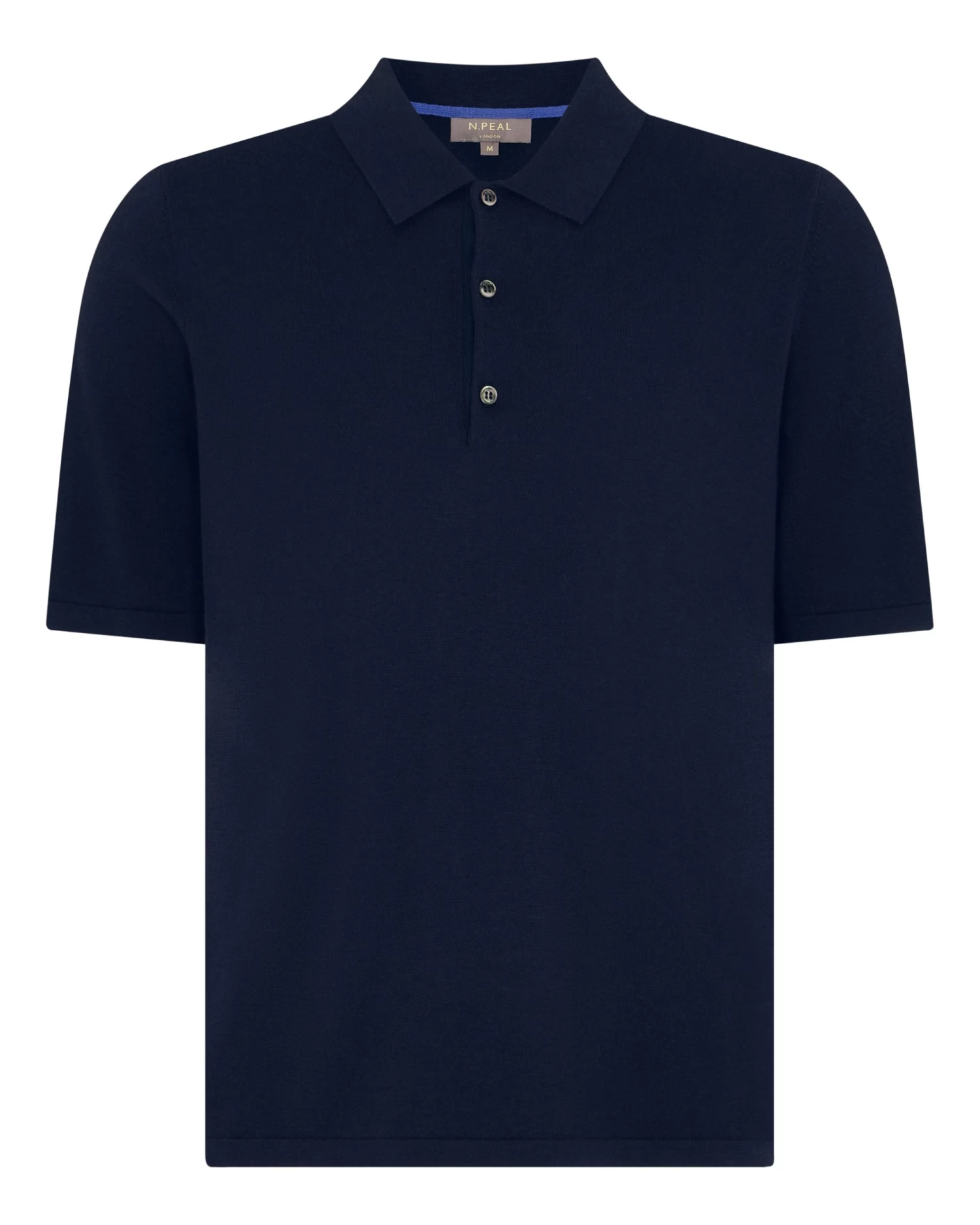 Men's Polzeath Cotton Cashmere Polo T-Shirt Navy Blue 4 Men's Polzeath Cotton Cashmere Polo T-Shirt Navy Blue - Image 2