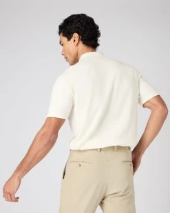 Men's Polzeath Cotton Cashmere Polo T-Shirt New Ivory White -Cozy Fashion Shop SS24 NPG000529R N37 4