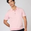 Men's Polzeath Cotton Cashmere Polo T-Shirt Spring Pink -Cozy Fashion Shop SS24 NPG000529R SPN 1