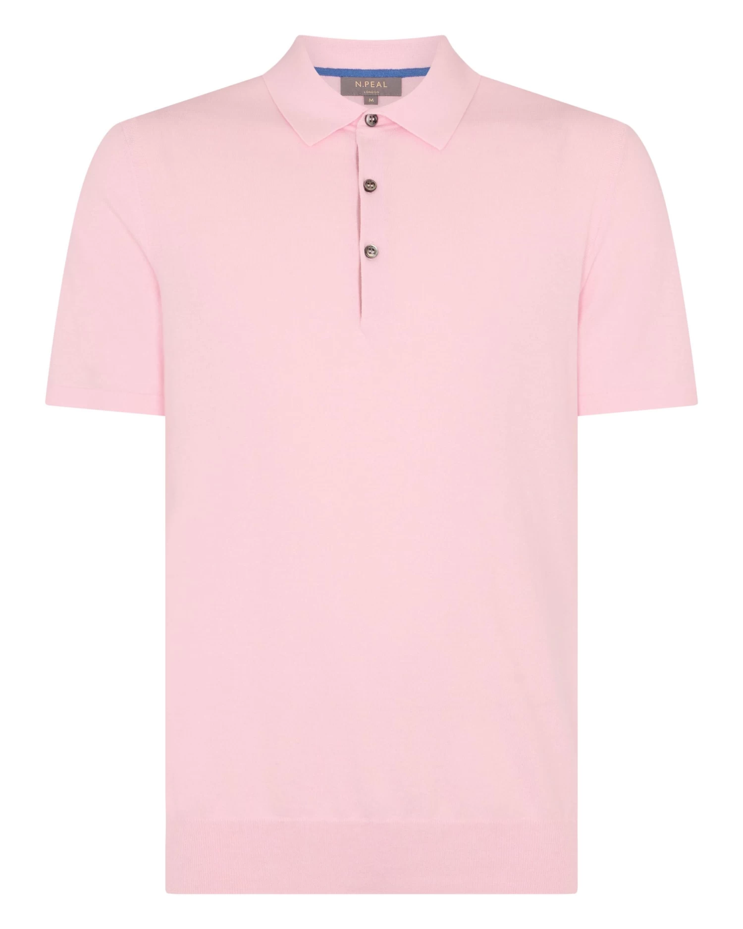 Men's Polzeath Cotton Cashmere Polo T-Shirt Spring Pink 4 Men's Polzeath Cotton Cashmere Polo T-Shirt Spring Pink - Image 2
