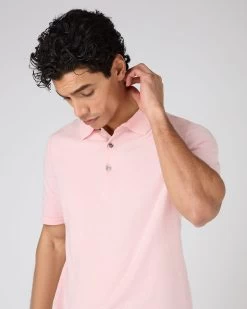 Men's Polzeath Cotton Cashmere Polo T-Shirt Spring Pink 11 Men's Polzeath Cotton Cashmere Polo T-Shirt Spring Pink -Cozy Fashion Shop SS24 NPG000529R SPN 5