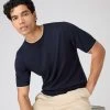 Men's Newquay Cotton Cashmere T-Shirt Navy Blue -Cozy Fashion Shop SS24 NPG000531 N08 1