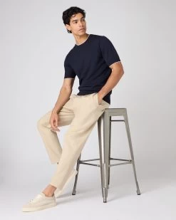 Men's Newquay Cotton Cashmere T-Shirt Navy Blue -Cozy Fashion Shop SS24 NPG000531 N08 3