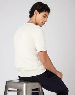 Men's Newquay Cotton Cashmere T-Shirt New Ivory White -Cozy Fashion Shop SS24 NPG000531 N37 4