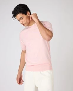 Men's Newquay Cotton Cashmere T-Shirt Spring Pink -Cozy Fashion Shop SS24 NPG000531 SPN 5