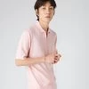 Men's Polo Zip Cotton Cashmere T-Shirt Spring Pink -Cozy Fashion Shop SS24 NPG108446 SPN 1