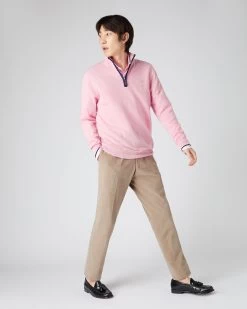 The Jockey Club Men's Half Zip Cashmere Jumper Flamingo Pink 12 The Jockey Club Men's Half Zip Cashmere Jumper Flamingo Pink -Cozy Fashion Shop SS24 NPG108621 FPF 3