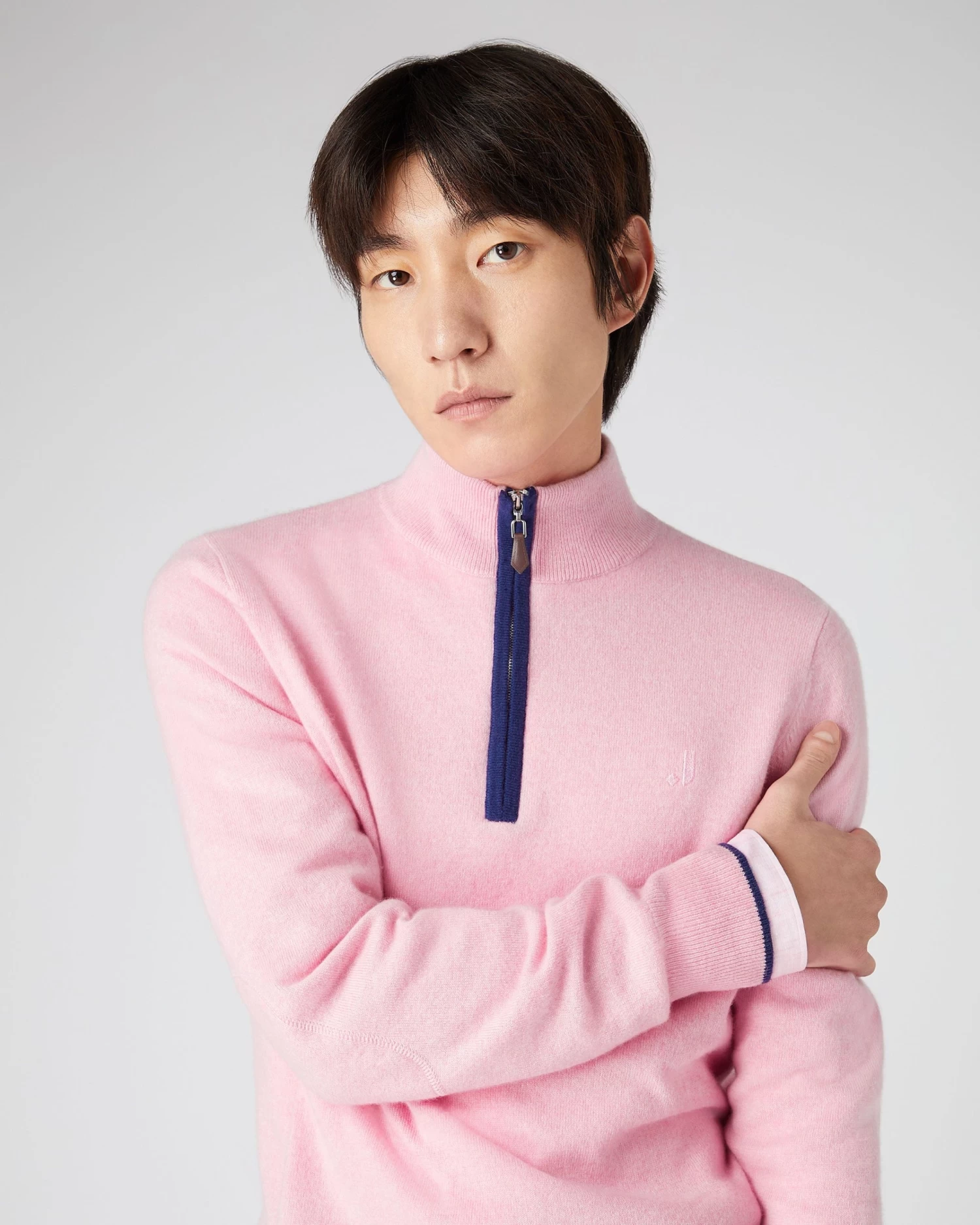 The Jockey Club Men's Half Zip Cashmere Jumper Flamingo Pink 8 The Jockey Club Men's Half Zip Cashmere Jumper Flamingo Pink - Image 6