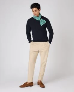 The Jockey Club Men's V Neck Cashmere Jumper Navy Blue -Cozy Fashion Shop SS24 NPG108622 NVZ 3