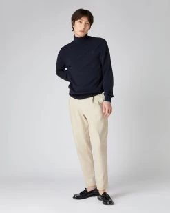 The Jockey Club Men's Roll Neck Cashmere Jumper Navy Blue -Cozy Fashion Shop SS24 NPG108639 N60 3