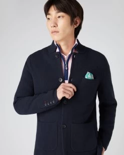 The Jockey Club Men's Milano Cashmere Jacket Navy Blue -Cozy Fashion Shop SS24 NPG108716 N60 5