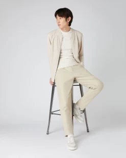 Men's Portland Suede Jacket Ecru White PRE-ORDER -Cozy Fashion Shop SS24 NPG109125 E34 3