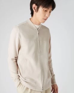 Men's Portland Suede Jacket Ecru White PRE-ORDER -Cozy Fashion Shop SS24 NPG109125 E34 5