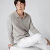 Men's Cable Polo Cashmere Shirt Fumo Grey -Cozy Fashion Shop SS24 NPG109172 F63 1