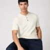 Men's Henley Cotton Cashmere T-Shirt New Ivory White -Cozy Fashion Shop SS24 NPG109183 NIV 1