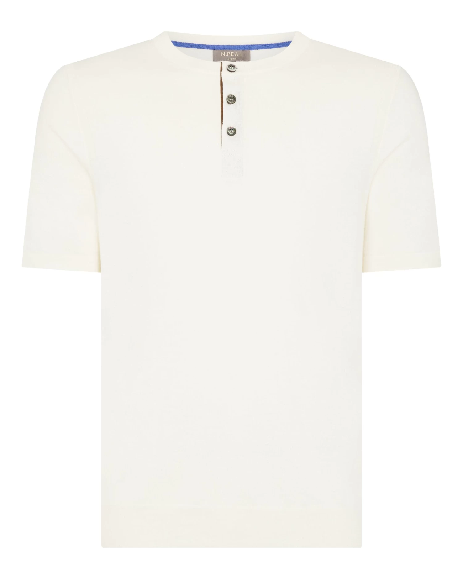 Men's Henley Cotton Cashmere T-Shirt New Ivory White 4 Men's Henley Cotton Cashmere T-Shirt New Ivory White - Image 2