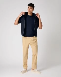 Men's Henley Cotton Cashmere T-Shirt Navy Blue -Cozy Fashion Shop SS24 NPG109183 NVY 3