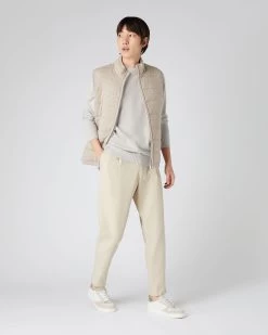 Men's Shoreditch Round Neck Cashmere Jumper Pebble Grey -Cozy Fashion Shop SS24 NPG109185 PBG 3