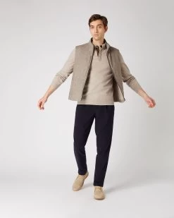 Men's Relaxed Polo Cashmere Shirt Oatmeal Brown 11 Men's Relaxed Polo Cashmere Shirt Oatmeal Brown -Cozy Fashion Shop SS24 NPG109190 OAT 3