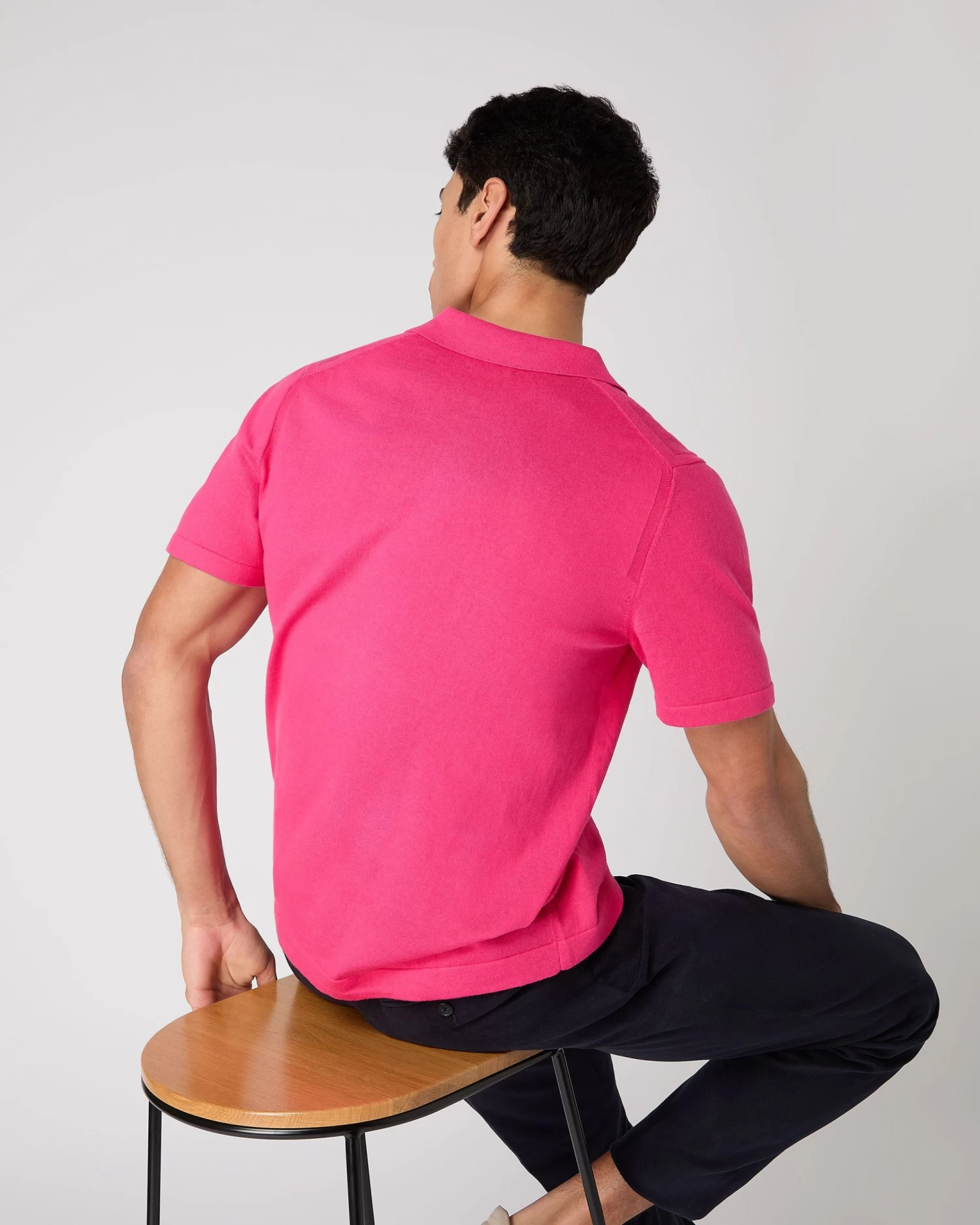 Men's Polo Cotton Cashmere T-Shirt Crush Pink 6 Men's Polo Cotton Cashmere T-Shirt Crush Pink - Image 4