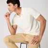 Men's Polo Cotton Cashmere T-Shirt New Ivory White -Cozy Fashion Shop SS24 NPG109227 NIV 1