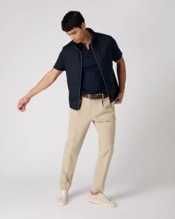 Men's Polo Cotton Cashmere T-Shirt Navy Blue -Cozy Fashion Shop SS24 NPG109227 NVY 3