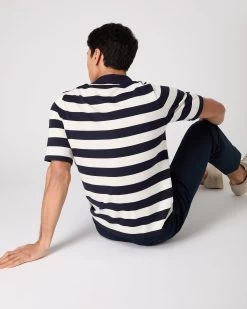 Men's Rock Polo Cotton Cashmere T-Shirt Stripe -Cozy Fashion Shop SS24 NPG109251 NVN 4